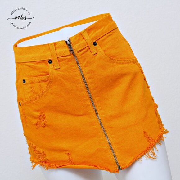 Carmar Beatrice Distressed Frayed Hem Mini Skirt - Picture 5 of 9